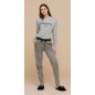 Damenpyjama in Warmer Baumwolle Fleece Grau Noidinotte