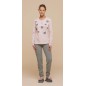 Pyjama Femme en Coton Chaud Coeurs Rose Noidinotte