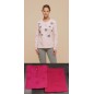 Pyjama femme en coton chaud Coeurs Fuxia Noidinotte