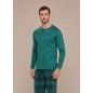 Pigiama Uomo in Caldo Cotone Verde con Pantalone Scozzese Noidinotte