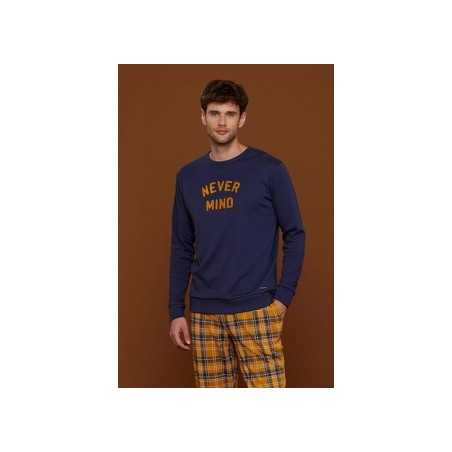 copy of Men's Pyjamas in Warm Green Cotton with Plaid Pants Noidinotte