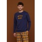 copy of Men's Pyjamas in Warm Green Cotton with Plaid Pants Noidinotte