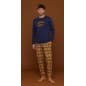 copy of Men's Pyjamas in Warm Green Cotton with Plaid Pants Noidinotte