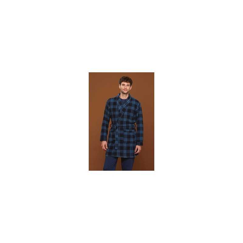 copy of Men's Pyjamas in Warm Green Cotton with Plaid Pants Noidinotte