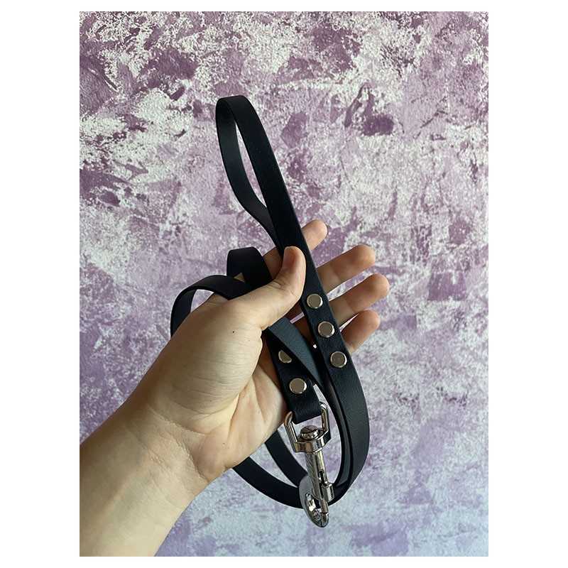 Handmade Biothane Leash Black by Vukline