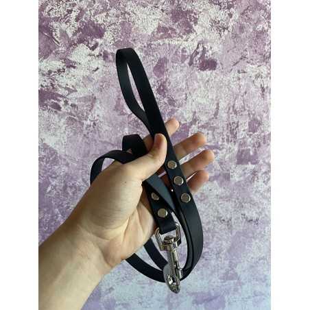 Handmade Biothane Leash Black by Vukline