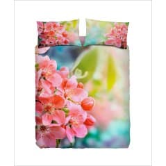 Parure de draps / couvre-lit DEUX PLACE PEACH FLOWER BASSETTI