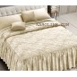 Colcha cama de matrimonio RASO JACQUARD con Volantes Giada Marfil GFF