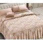 Colcha cama de matrimonio RASO JACQUARD con Volantes Giada Rosa GFF