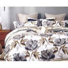 Quilt Beadspread Super King Size + 2 Pillowcases 40x40 Beige - Grey