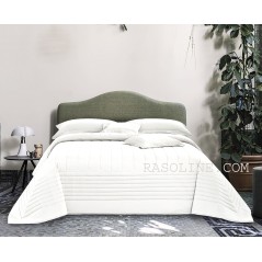 Couvre-lit double matelassé en Pur Coton Satin Blanc Quilt VENERE