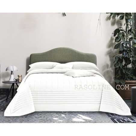 Pure Cotton Satin Quilted Bedcover Super King size White Quilt VENERE