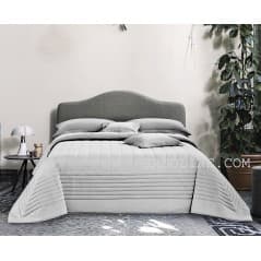 Pure Cotton Satin Quilted Bedcover Super King size Grey Quilt VENERE