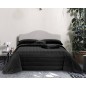 Pure Cotton Satin Quilted Bedcover Super King size Black Quilt VENERE