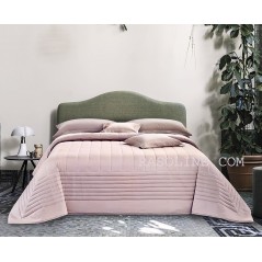 Couvre-lit double matelassé en Pur Coton Satin Rose Quilt VENERE