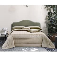 Couvre-lit double matelassé en Pur Coton Satin Taupe Quilt VENERE