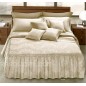 Beadspread bed-cover in satin Jacquard Giada Ivory