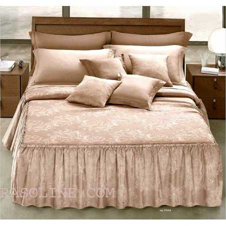 Beadspread bed-cover in satin Jacquard Giada Pink