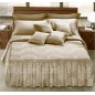 Colcha cama de matrimonio RASO JACQUARD con Volantes Giada Beige GFF