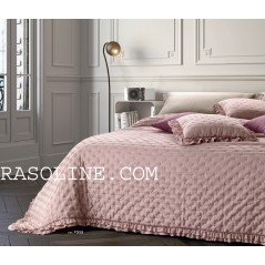 Couvre Matelassé Double Lit Microfibra "Nadia" + 2 taies d'oreiller Rose