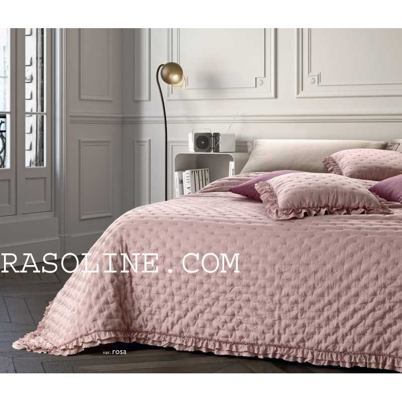 Gesteppte Bedcover Double Bett Microfaser "Nadia" + 2 Kissenbezüge Pink