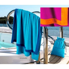 Super-absorbent Microfibre Terry Beach / Bath Towel Fuchsia with Bag