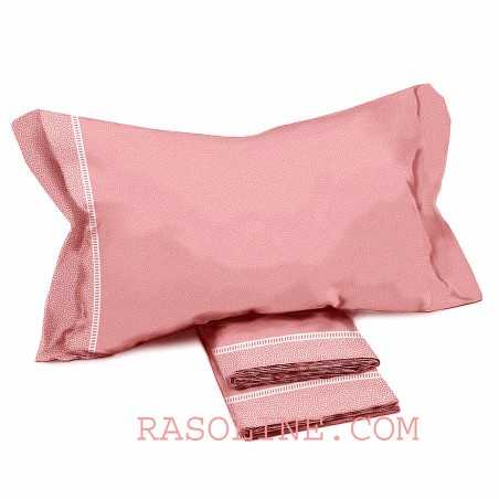 Ensemble de draps en coton double rose poudré CRONO