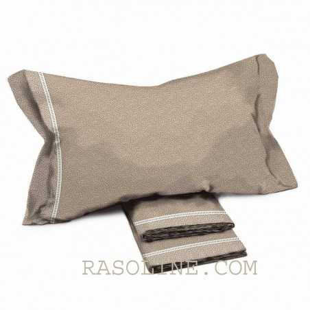 Ensemble de draps en coton double CRONO Taupe