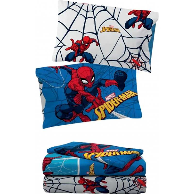 Ensemble de draps simples en pur coton SPIDERMAN Marvel