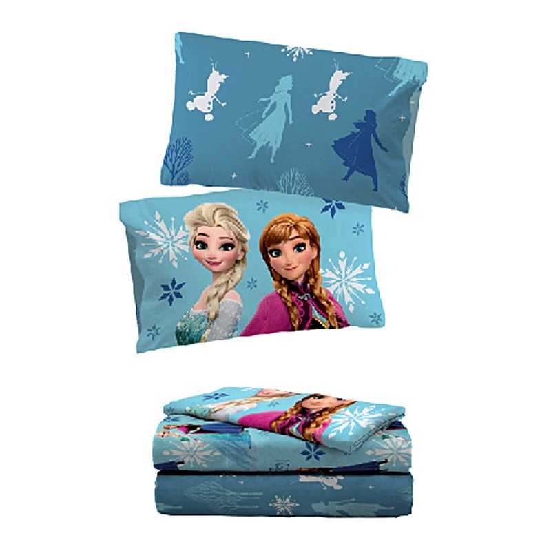 FROZEN Disney Completo Lenzuola Una Piazza Puro Cotone