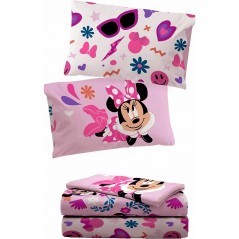 Ensemble de draps simples en pur coton MINNIE Disney