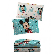 Ensemble de draps simples en pur coton MICKEY Disney