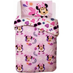 Ensemble housse de couette simple en pur coton MINNIE Disney