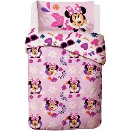 Ensemble housse de couette simple en pur coton MINNIE Disney