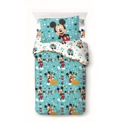 Ensemble housse de couette simple en pur coton MICKEY Disney