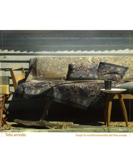 LFD Home Granfoulard Bassetti Telo Arredo multiuso Copridivano Copriletto  Ravello v3 Blu 180x270